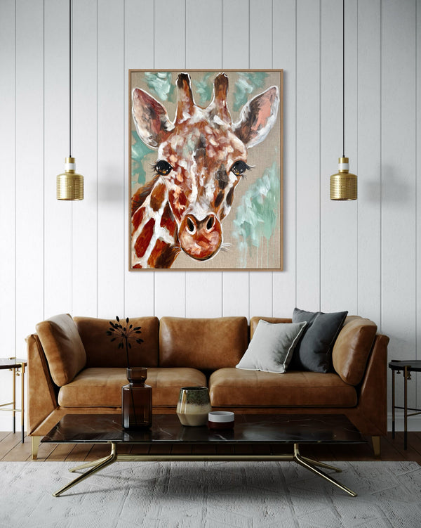 Jem - original on Belgian linen  - 75x100 Cm