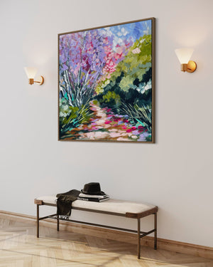 Paradise jacaranda - original on gallery canvas  - 90x90 Cm