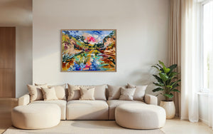 Simpsons Gap - NT -Original on Belgian linen 90x120 cm