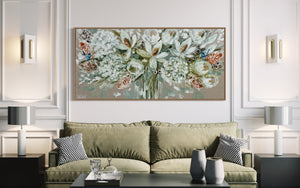 Country  Lane Blooms - Original on Belgian linen  75x150 Cm