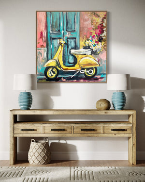 Golden Hour - Italy - 76x76 cm - original on Belgian linen - lay by welcome