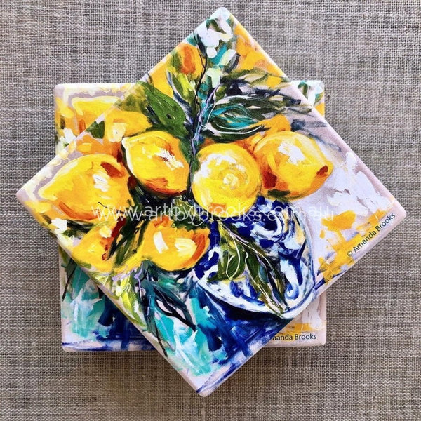 Aimee Lemon Vase Coasters