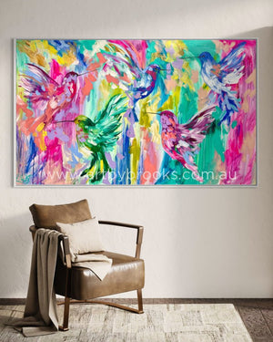 Angels Light The Sky - Original On Gallery Canvas 90X150 Cm Medium Sized Originals