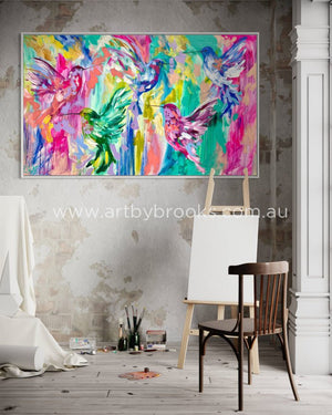 Angels Light The Sky - Original On Gallery Canvas 90X150 Cm Medium Sized Originals