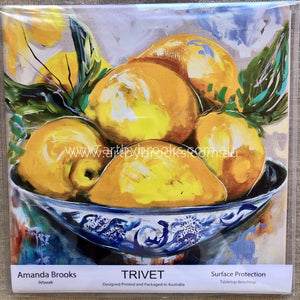 Antique Lemon Bowl Trivet Coasters