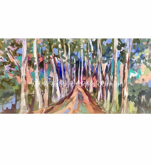 Avenue Of Lemon Scented Gums - Original On Canvas 75 X150 Cm Originals