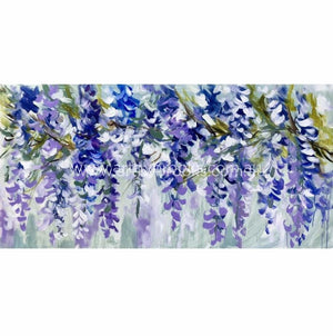Blue Heaven Wisteria - 75X150 Cm Original On Canvas Original