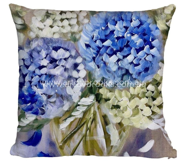 Blue Hydrangea - Linen Cushion Cover Cushions