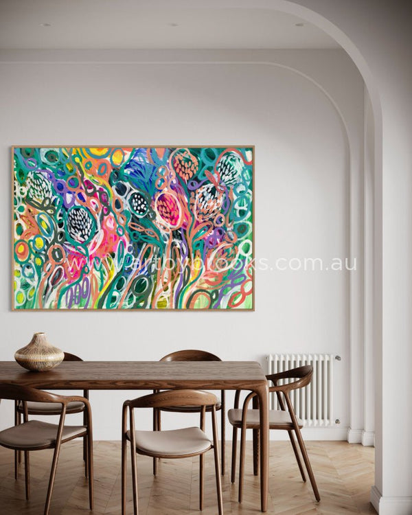 Bush Waratah Dreamscape - Original On Gallery Canvas 100X150 Cm Medium Sized Originals