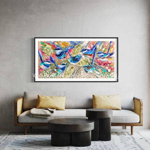 Celebration Wrens And Golden Banksia -Art Print Art