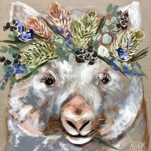 Forget Me Not Wombat -Art Print Art