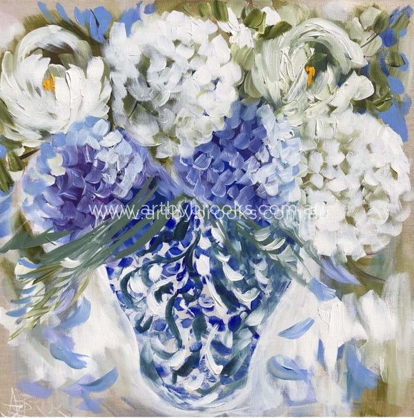Fragrant Blooms In Blue -Art Print Art