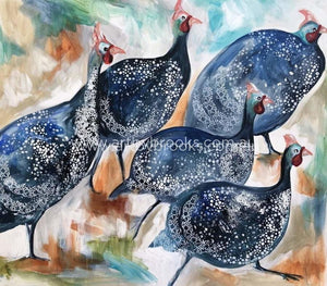 Guinea Fowls Race - Art Print