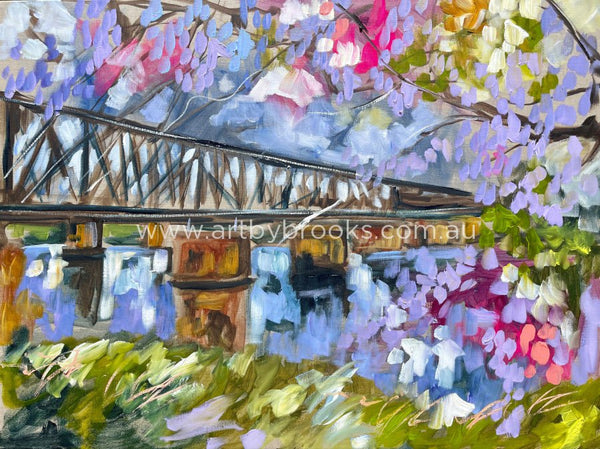 Jacaranda Season - Grafton Bridge Art Print Art