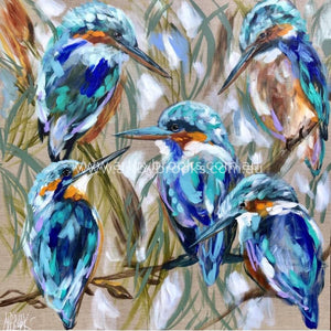 Kingfishers And Bulrushes - Art Print Art