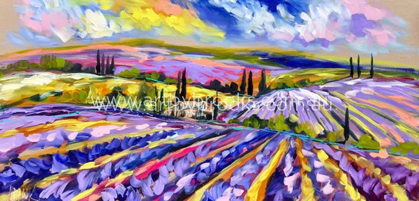 Lavender Fields In Old Provence -Art Print Art