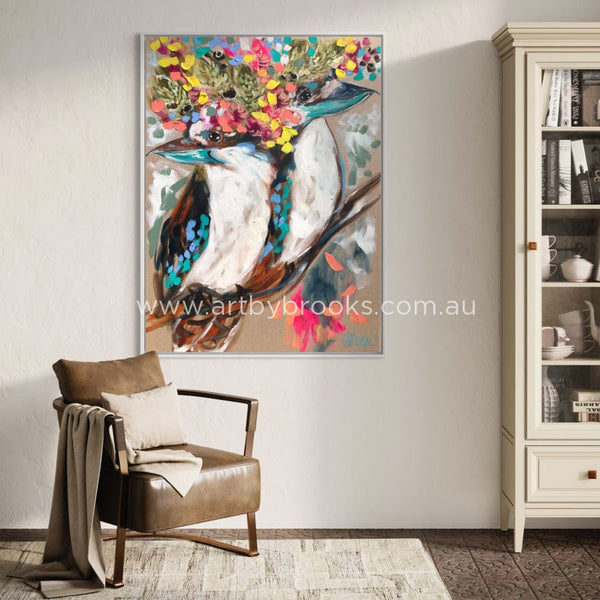 Mr And Mrs -Original On Belgian Linen 75 X100 Cm Medium Sized Originals