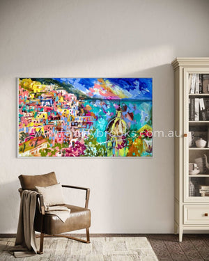 Ocean Breeze -Positano Original On Gallery Canvas 90X150 Cm Medium Sized Originals