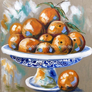 Oranges In Blue - Art Print Art Prints