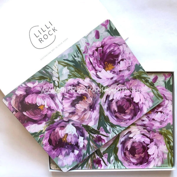 Peony Placemats ( Boxed Set Of 4 ) Coasters