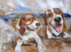 Pet Portrait - Beagle Buddies 90X120Cm