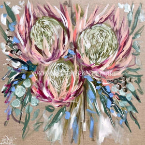 Protea And Fragrant Gum -Art Print Art
