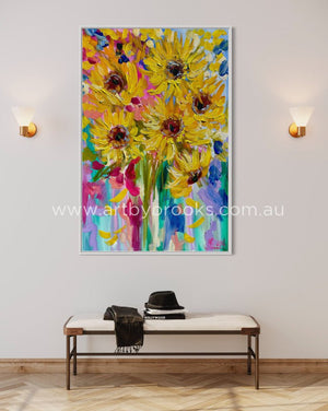 Rays Of Sunshine - 60X90 Cm Original On Gallery Canvas Medium Sized Originals