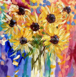 Starry Night Sunflowers -Art Print Art