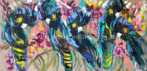Summer Breeze Black Cockatoos -Art Print Art