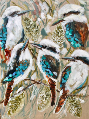 Summer Forest Kookaburra And Banksia - Art Print Art Prints