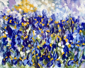 Sunlit Iris - Original On Canvas 120X150 Cm Medium Sized Originals