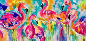 Sunshine Flamingos - Art Print Art
