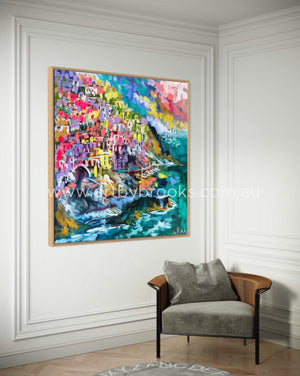 Trails Of The Cinque Terre -Original On Gallery Canvas 120X120 Cm Medium Sized Originals
