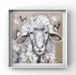 Woolly Sheep And Willy Wagtails - Art Print Art