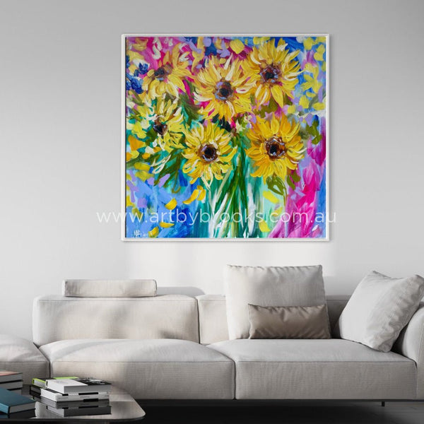 You Are My Sunshine -Original On Gallery Canvas - 90X90 Cm Medium Sized Originals